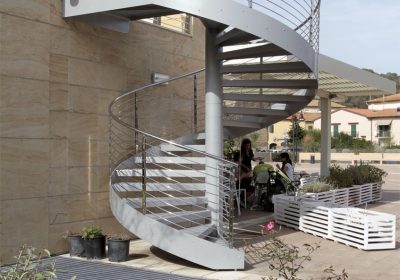 Exterior spiral staircase